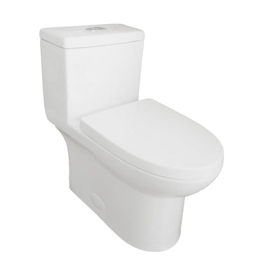 Eviva Standy® Elongated Cotton White One Piece Toilet with Soft Closing Seat Cover, High efficiency, Water Sense & CUPC certified with the united states plumbing standards Toilets Eviva